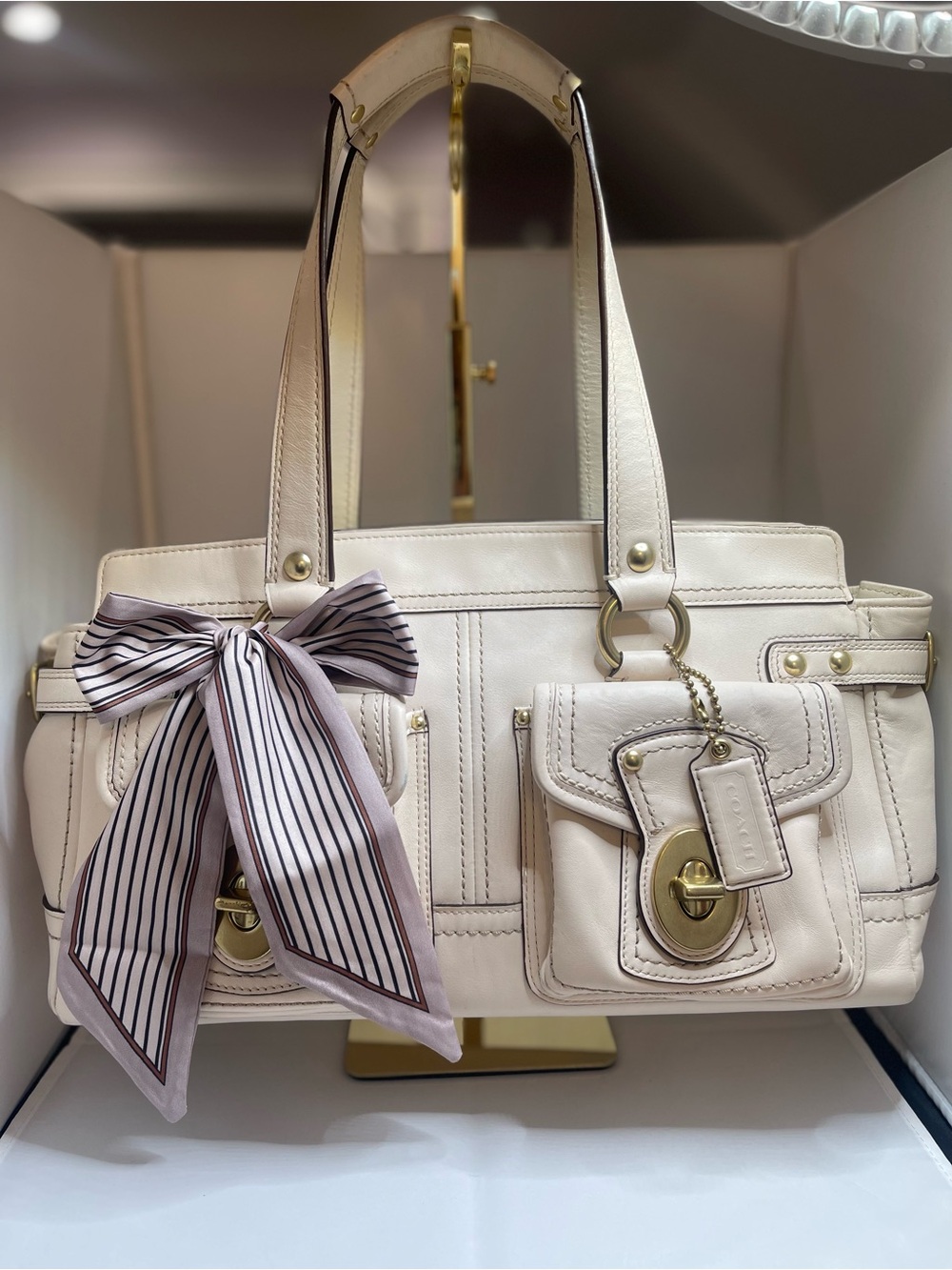 RARE Coach Ivory Legacy 65th Anniversary Turnlock
